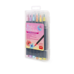 SET DI 12 PENNARELLI CON PUNTA A PENNELLO LEGAMI BRUSH MARKERS - COLORI PASTELLO