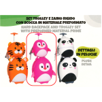 SET TROLLEY + ZAINO SMALL RIGIDO SJ GANG FANCY ANIMALS- PINGUINO