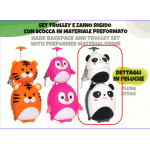 SET TROLLEY + ZAINO SMALL RIGIDO SJ GANG FANCY ANIMALS-  PANDA 