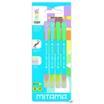 SET DA 4 EVIDENZIATORI A DOPPIA PUNTA MITAMA COLORI PASTELLO