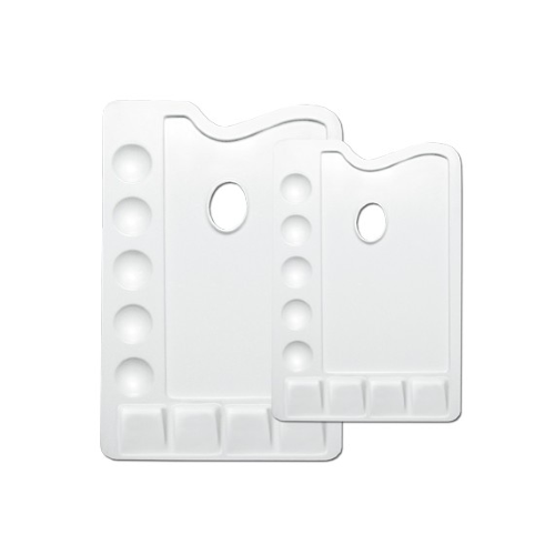 TAVOLOZZA RETTANGOLARE PER DIPINGERE IN PLASTICA - 25X17 CM