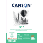 BLOCCO COLLATO CANSON 1557 180 GR FORMATO A3 - CARTA EXTRA BIANCA GRANA FINA 