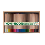 SCATOLA IN LEGNO 34 MATITE COLORATE NATURAL KOH I NOOR