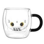 TAZZA IN VETRO DOPPIO CON GATTO I TOTAL