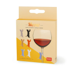 SET DI 6 SEGNABICCHIERI IN SILICONE COLORATO LEGAMI - MEOW