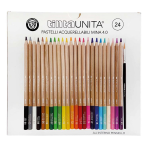 SCATOLA DA 24 DI MATITE COLORATE ACQUERELLABILI TINTA UNITA 
