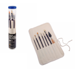 SET PENNELLI TECNICHE MISTE CON PORTA PENNELLI IN STOFFA E CONTENITORE A TUBO VAN GOGH