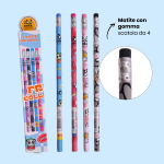 SET 4 MATITE CON GOMMA HB TINTA UNITA FRUIT COLLECTION