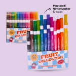 SET 12 PENNE GLITTER PROFUMATE TINTA UNITA FRUIT COLLECTION