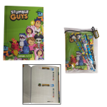 DIARIO DATATO STUMBLE GUY 2025/26 CON ACCESSORI - PERSONAGGI SU SFONDO VERDE