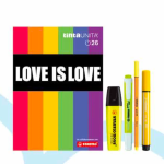 DIARIO STANDARD TINTA UNITA + STABILO 2025/2026 - CON ASTUCCIO E ACCESSORI - LOVE IS LOVE