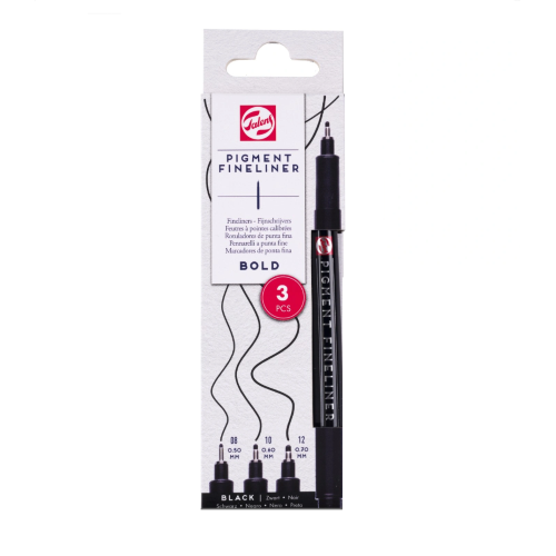 SET 3 PENNARELLI PIGMENT FINELINER TALENS - BOLD