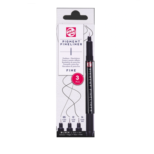 SET 3 PENNARELLI PIGMENT FINELINER TALENS - FINE