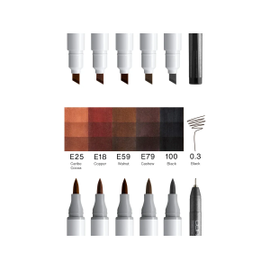 SET COPIC "CIAO MARKER" 5+1 - EARTH CHARM
