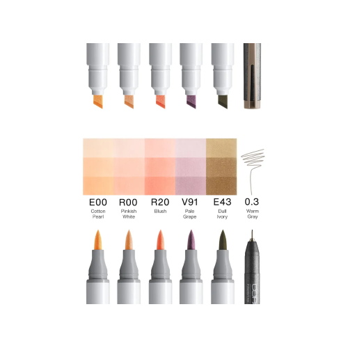 SET COPIC "CIAO MARKER" 5+1 - PASTEL ELEGANCE