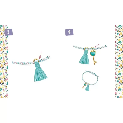 I MIEI BRACCIALETTI DELL'AMICIZIA IN TESSUTO FLOREALE CREATIVAMENTE 