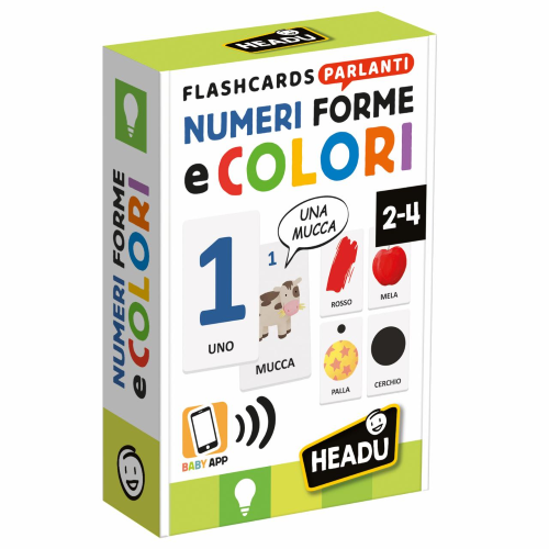 NUMERI FORME E COLORI FLASHCARDS PARLANTI HEADU - 2-4 ANNI