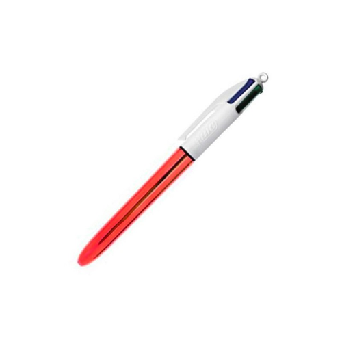 PENNA A SFERA BIC 4 COLORISHINE - FUSTO ROSSO