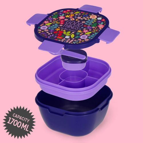 CONTENITORE PORTA PRANZO LEGAMI LUNCH BOX 1700 ML - FLOWERS