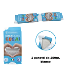 PASTA DA MODELLARE TINTA UNITA CREA 2X250G + SPATOLINA - BIANCO