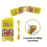 PASTA DA MODELLARE TINTA UNITA CREA 2X250G + SPATOLINA - TERRACOTTA
