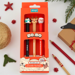 SET 3 PENNE CANCELLABILI BO-BO BABBO NATALE, RENNA E PINGUINO