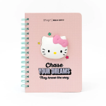 QUADERNO A5 CON SQUISHY HELLO KITTY - CHASE YOUR DREAMS, THEY KNOW THE WAY