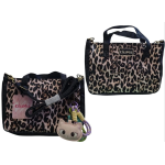 BORSA KIKAMIA JEANS SCURO  LEOPARDATO  CON TRACOLLA 