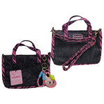 BORSA KIKAMIA JEANS SCURO  ZEBRATO  CON TRACOLLA 