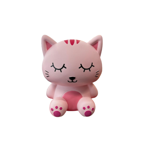 SALVADANAIO PIGGY BANK XXL IN PLASTICA I TOTAL - GATTO ROSA