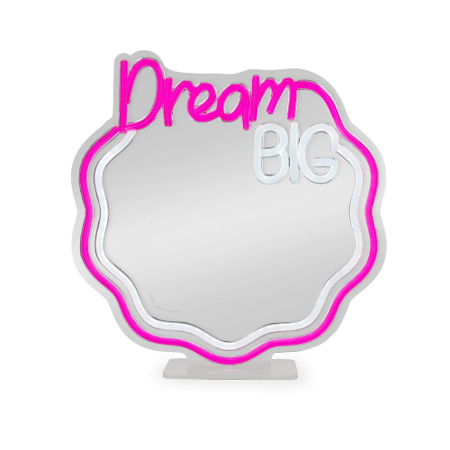 SPECCHIO CON LUCE LED EFFETTO NEON LEGAMI - DREAM BIG