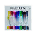 PENNARELLI BRUSH BI PUNTA TINTA UNITA - 18 PEZZI 