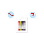 PENNARELLI BRUSH BI PUNTA TINTA UNITA - 12 PEZZI