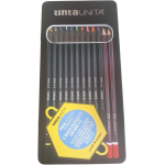 ASTUCCIO IN METALLO CON 10 PASTELLI MULTICOLOR 4.2 TINTA UNITA + ACCESSORI