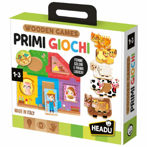 PRIMI GIOCHI IN LEGNO HEADU WOODEN GAMES - 1-3 ANNI