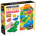 PRIMO PUZZLE HEADU MONTESSORI IN LEGNO - DINOSAURS - ANNI 2+