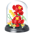 MINI BRICK GARDEN LEBEZ CON TECA - FIORI E INSETTI - ROSA ROSSA