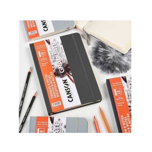 SKETCHBOOK CANSON CROQUIS - 14 X 21,6 CM - CON COPERTINA E CHIUSURA AD ELASTICO