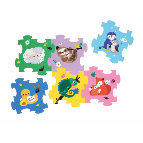MON PUZZLE EN MOUSSE À TOUCHER - PUZZLE IN GOMMAPIUMA CON MATERIALI DA TOCCARE 