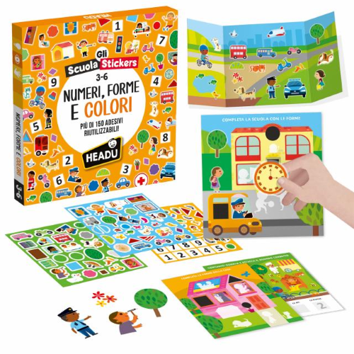 GLI SCUOLA STICKERS HEADU - NUMERI, FORME E COLORI - 3-6 ANNI