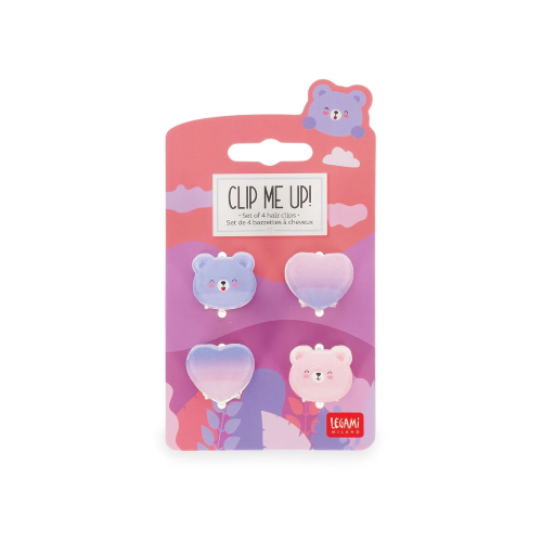 SET DI 4 MINI MOLLETTE PER CAPELLI LEGAMI - CLIP ME UP!