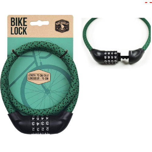 LUCCHETTO CON COMBINAZIONE LEGAMI - BIKE LOCK - VERDE
