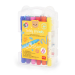 SET DI 12 PASTELLI A CERA LEGAMI TEDDY FRIENDS CRAYONS