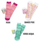 CALZINI TINTA UNITA ZOO BUBBLE TEA -  TAGLIA UNICA BIANCO POIS 