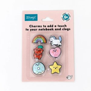 SET 6 CHARMS PER QUADERNO O SCARPE MR.WONDERFUL - ARCOBALENO