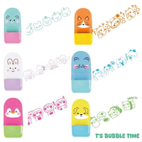 SET DI TIMBRI IN CONFEZIONE DA 2 TINTA UNITA LINEA BUBBLE TEA 