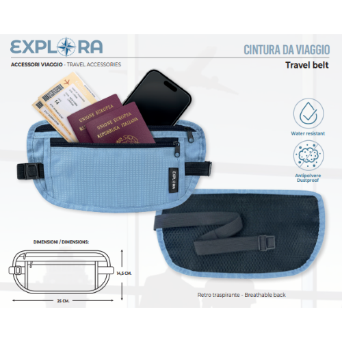 WAIST BAG AZZURRO - CINTURA DA VIAGGIO LEBEZ 
