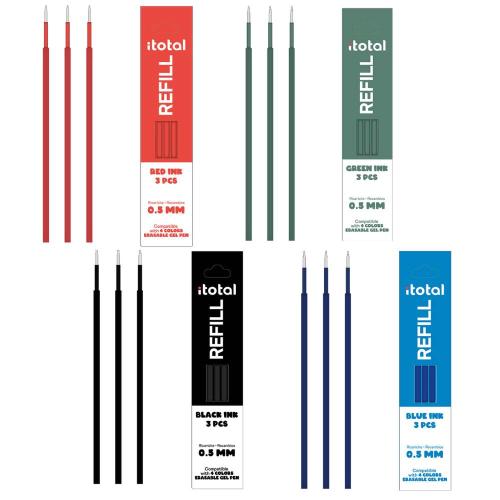REFILL ITOTAL PER PENNA CANCELLABILE A SCATTO 4 IN 1 - CONF. 3 PEZZI