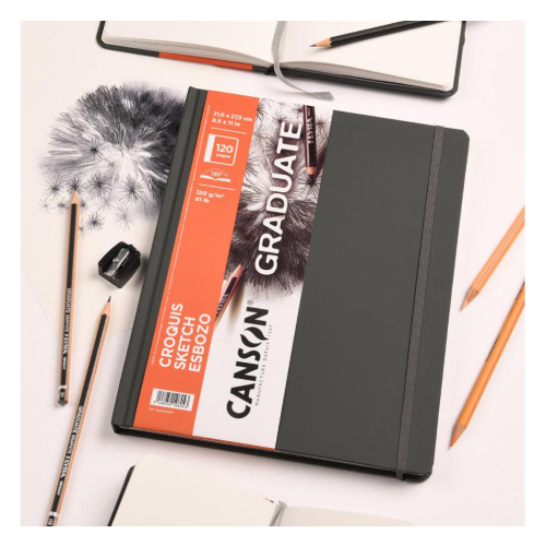 SKETCHBOOK CANSON GRADUATE CROQUIS - 10,2X15,2 CM - RILEGATO CON CHIUSURA ELASTICO