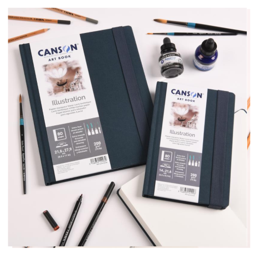 ART BOOK ILLUSTRATION CANSON - 21,6X27,9 CM - RILEGATO CON CHIUSURA ELASTICO